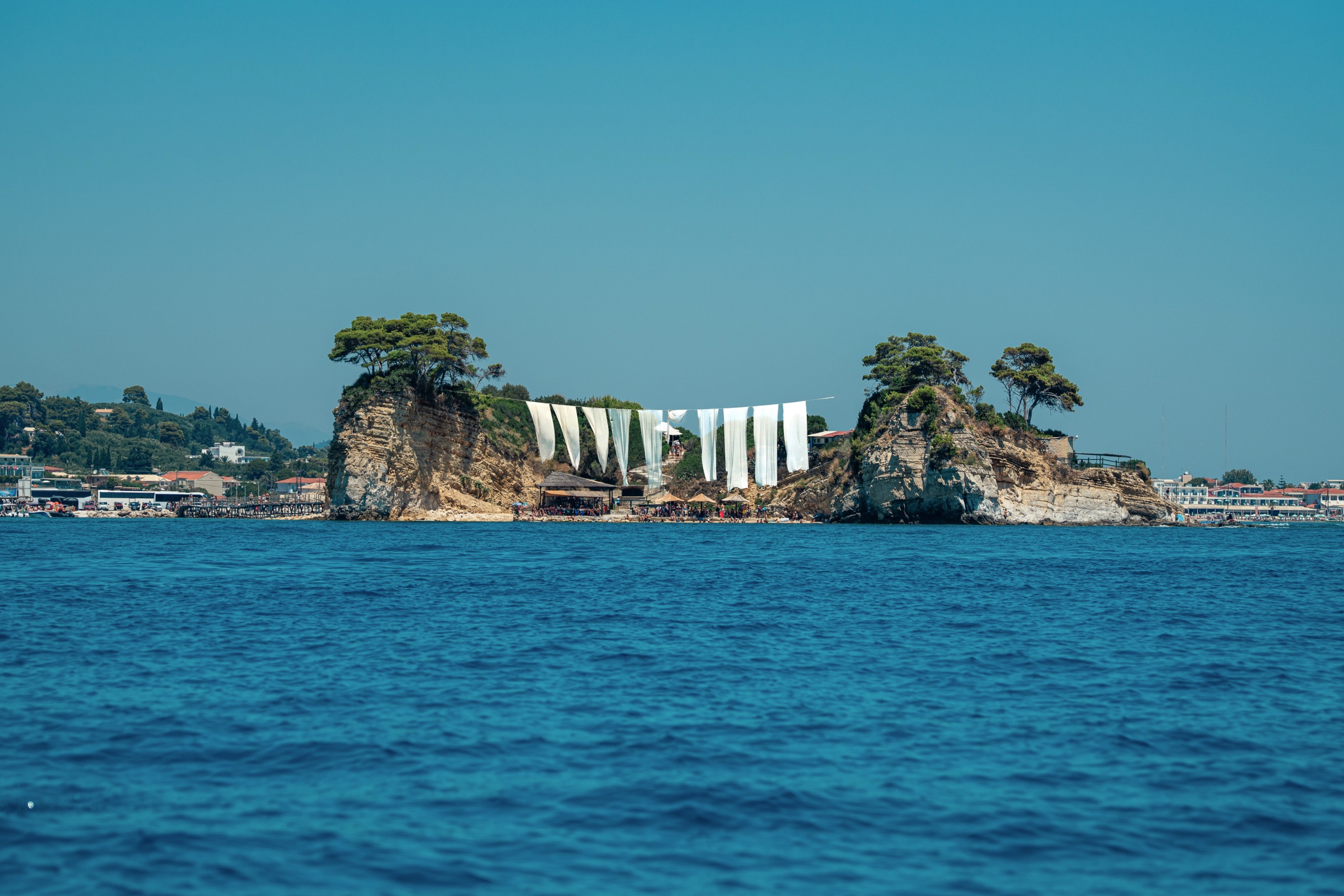 Cameo Island in Zakynthos, photo taken with a Sigma 28–105mm lens at 87mm